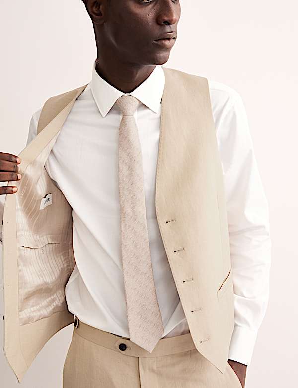 Gedefinieerde colbert van zijde en een linnenmix - NL