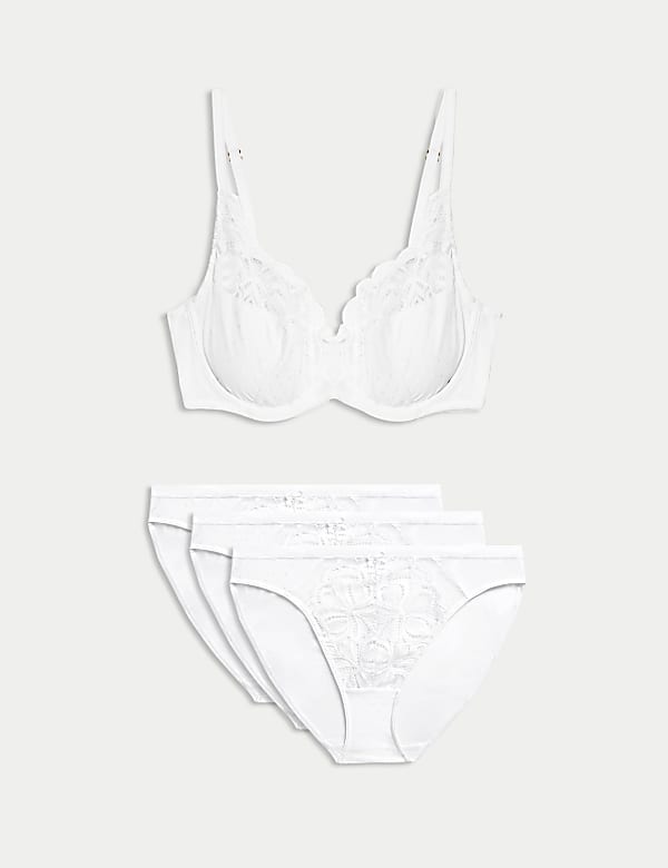 Amelia Lace Wired Full Cup Bra Set A-E - BG