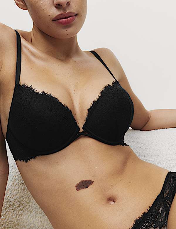 Lace Double Boost Push-Up Plunge Bra Set A-D - AL