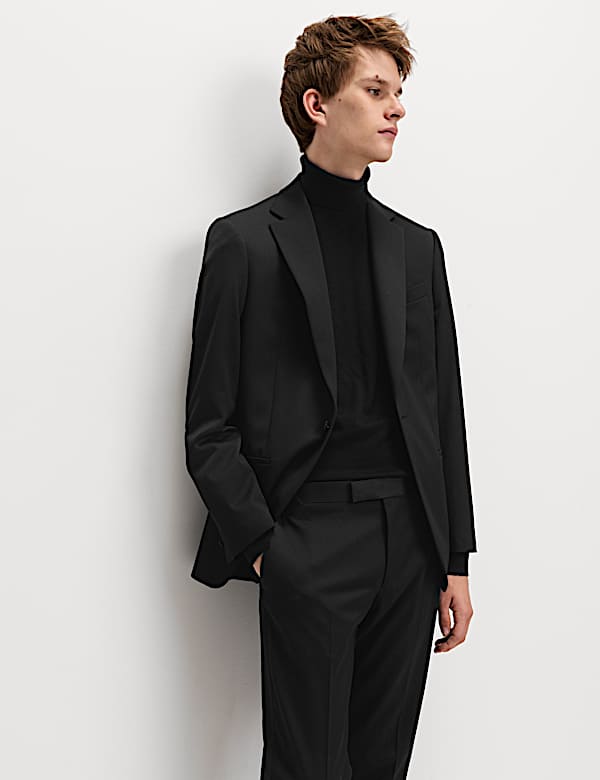 Tailored Fit Sateen Stretch Tuxedo Suit - IT