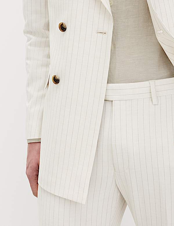 2 Piece Slim Fit Pinstripe Double Breasted Suit - IL