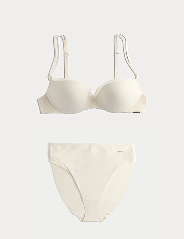 Boston Microfibre Wired Push Up Balcony Bra Set - GR