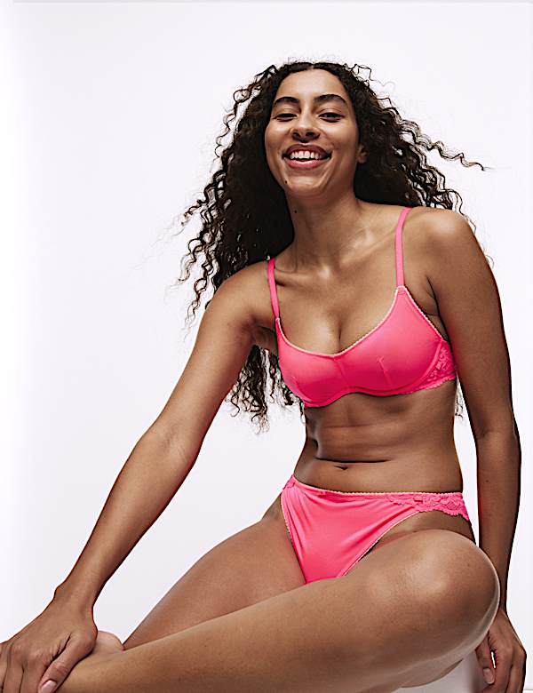 Hanna Glossie Wire Demi Cup Bra Set A-E - NL