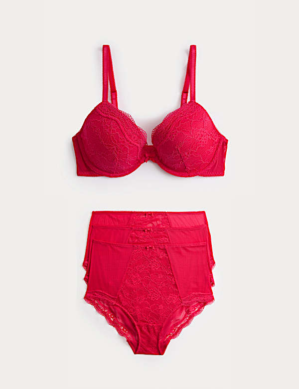 Conjunto de sujetador escotado con aros y encaje Jasmine (copa A-E) - ES