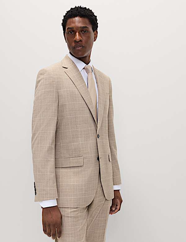 2 Piece Regular Fit Prince of Wales Check Suit - CZ