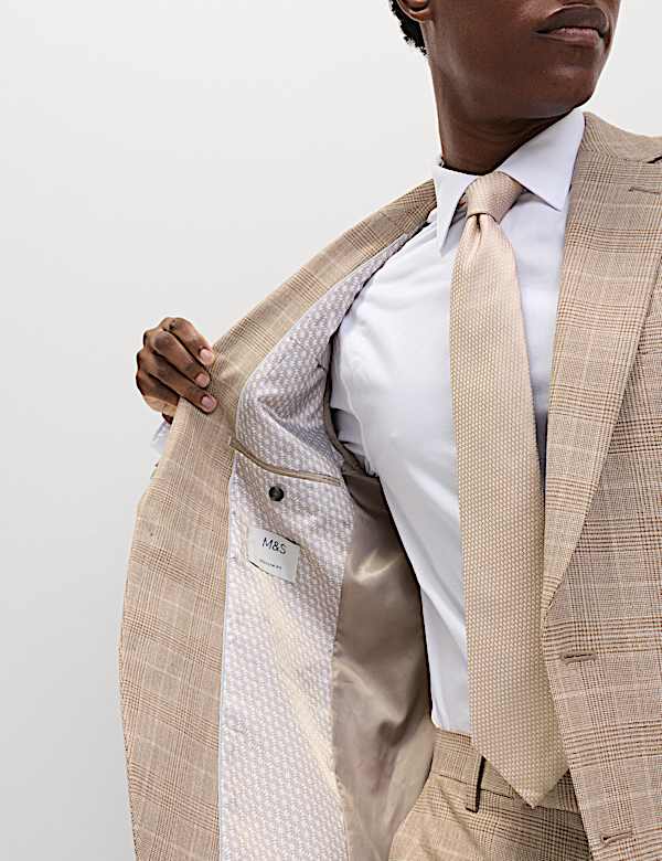 2 Piece Regular Fit Prince of Wales Check Suit - CZ