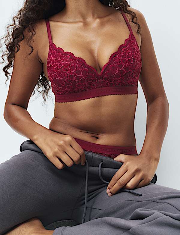 Cleo Lace Non Wired Plunge Bra Set A-E - AL