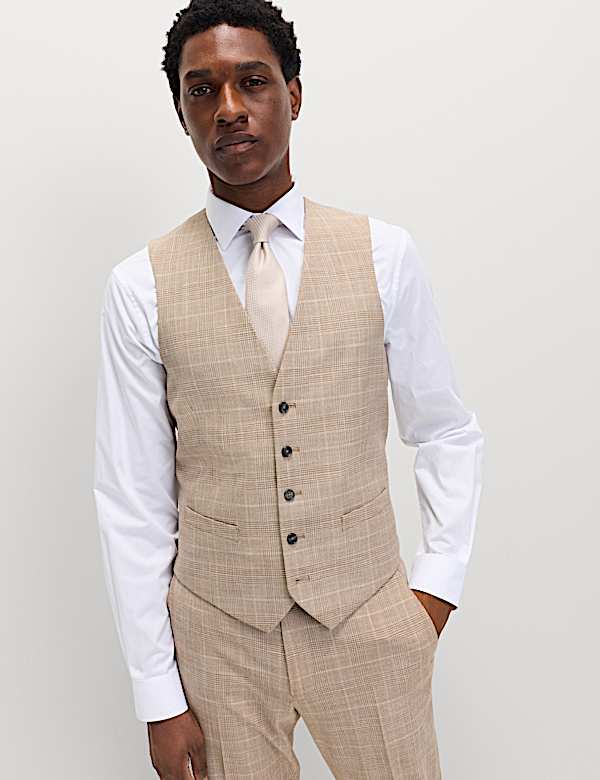 3 Piece Regular Fit Prince of Wales Check Suit - ES