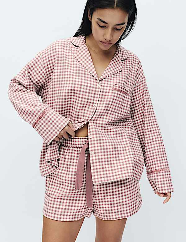 Flannel Gingham Revere Pyjama Set - MX