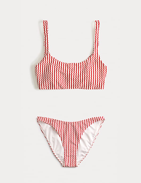 Printed Scoop Neck Bikini Set - CH