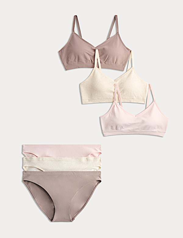 3pk Seamless Non Wired Bralettes Set - GR