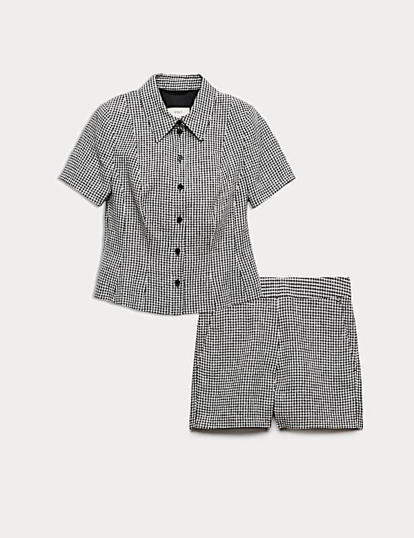 Gingham Jacket & Short Set - AT
