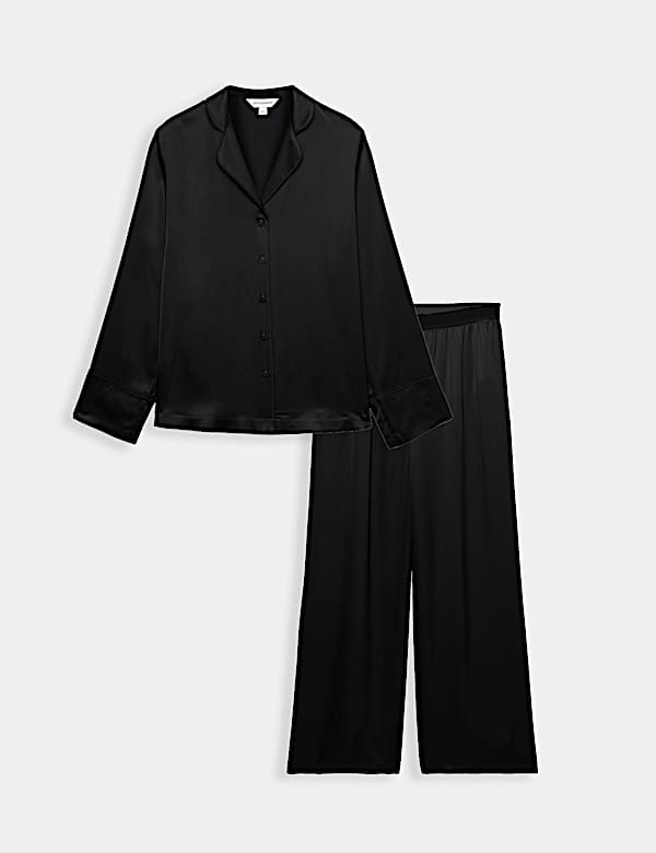 Premium Satin Revere Pyjama Top & Pant Set - EE