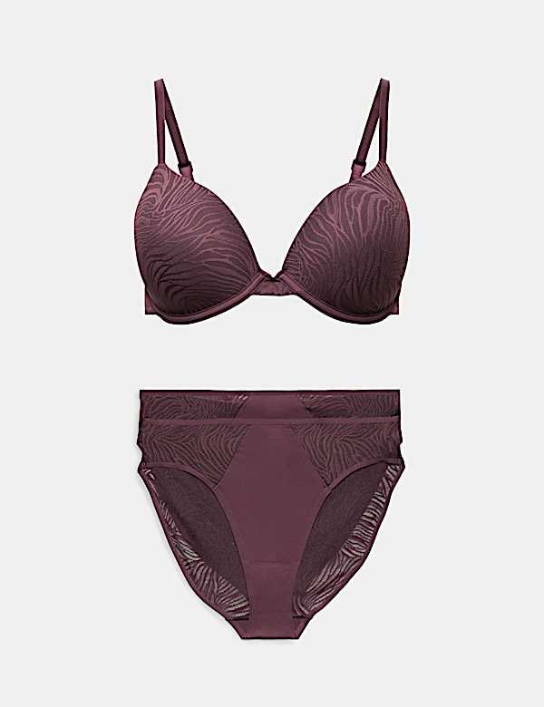 Body Lace Wired Demi Cup Bra Set A-E - IL