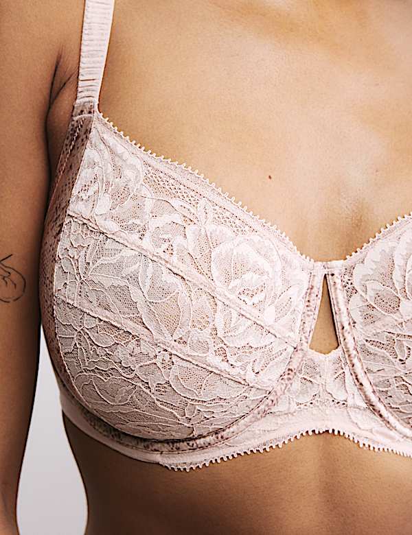 Rosalie Silk & Lace Wired Minimiser Bra Set C-G - AT