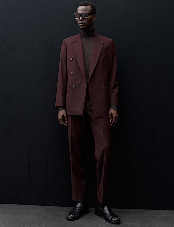 2 Piece Merino Wool Rich Double Breasted Suit - AL