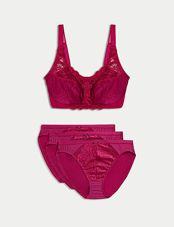 Kanten Amelia-setje: bh met volledige ondersteuning, zonder beugel (cupmaten B-H) - NL