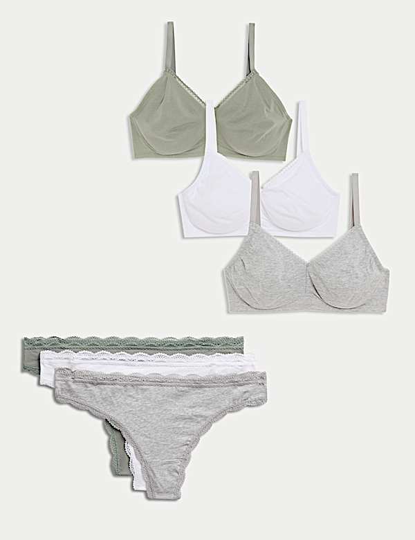 Set Bra Cup Penuh A-E Tanpa Kawat - ID