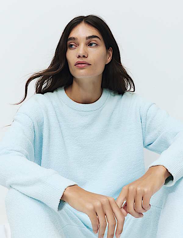 Cosy Bouclé Knitted Lounge Sweatshirt Set - MX