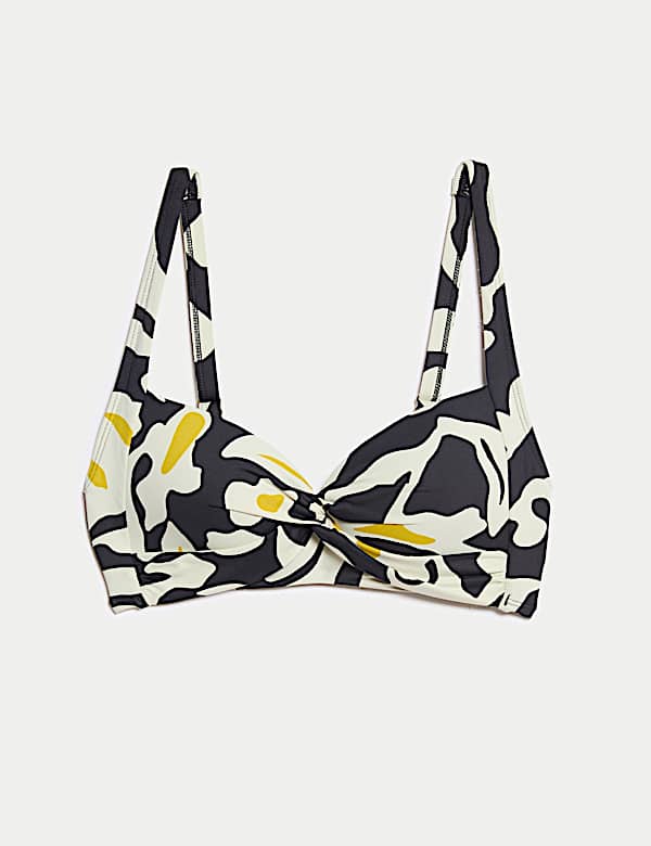 Printed Padded Plunge Bikini Set - IS