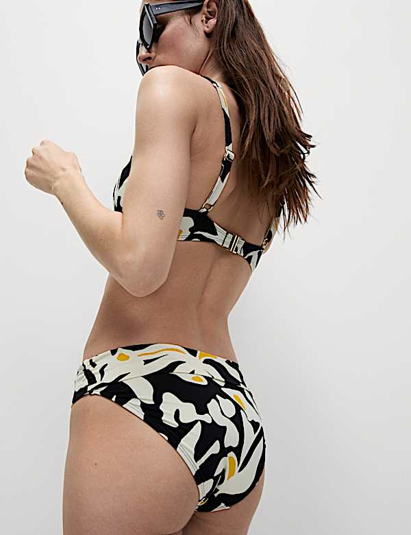 Printed Padded Plunge Bikini Set - IS