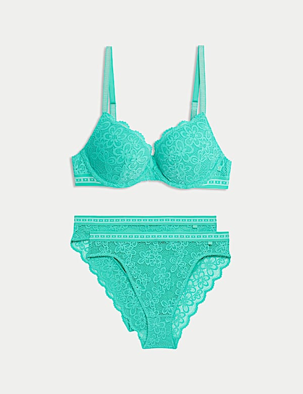 Setje met plunge-bh Cleo in push-upmodel met kant en beugel (cupmaten A-E) - BE