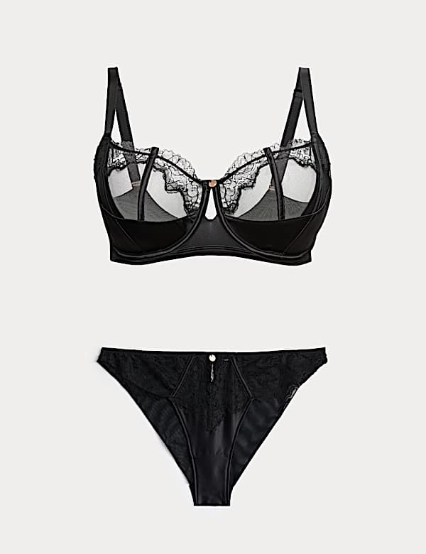 Liana Silk & Lace Wired Balcony Bra Set F+ - FR