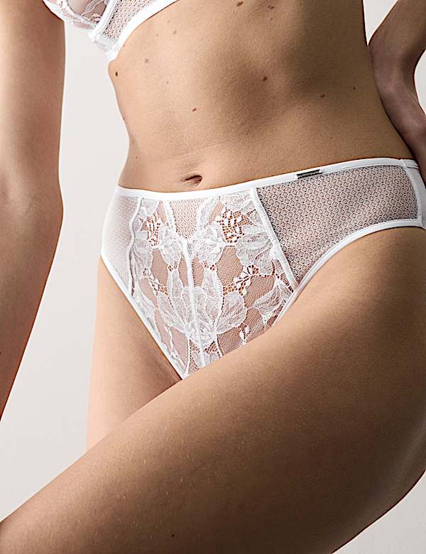 Savannah Lace Wired Longline Balcony Bra Set A-E - CA