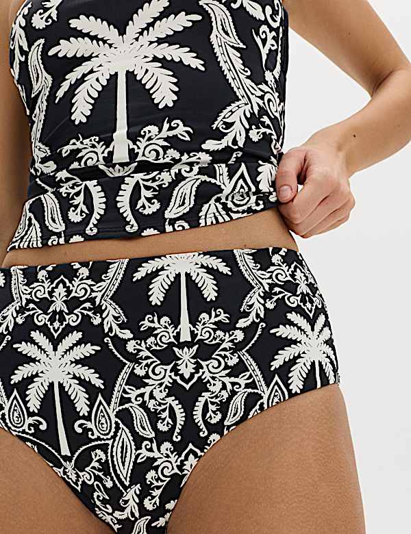 Tummy Control Printed Bandeau Tankini Set - FR