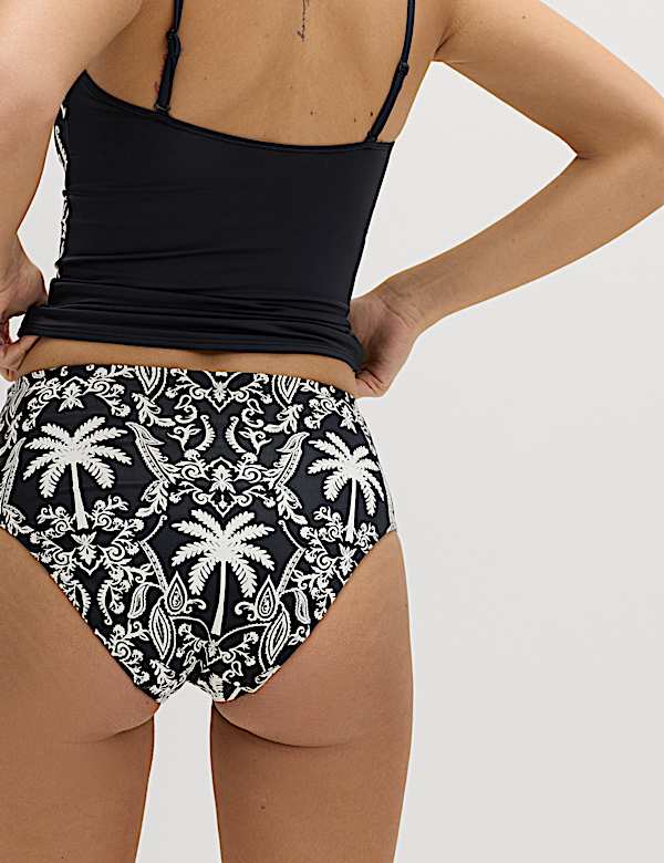 Tummy Control Printed Bandeau Tankini Set - FR