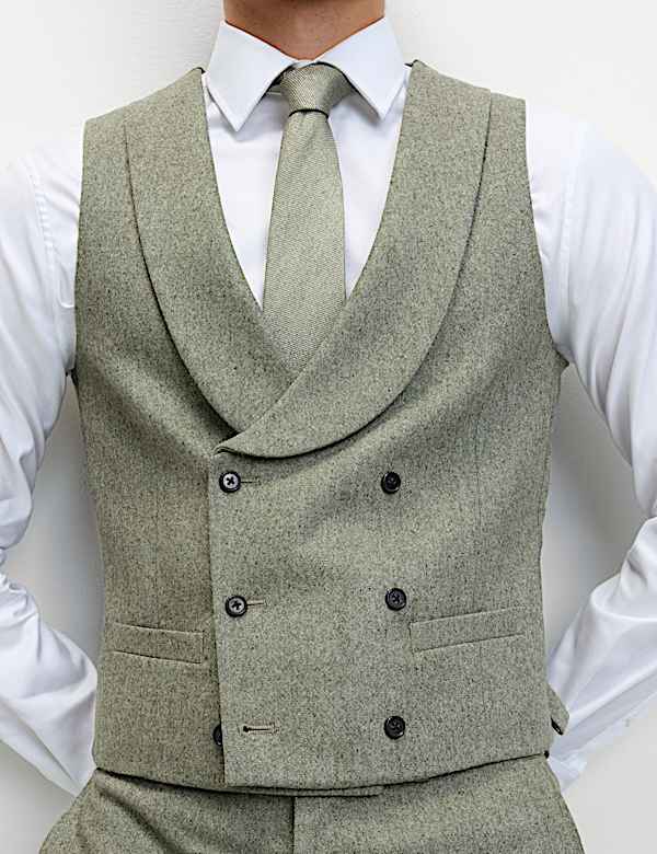 Tailored Fit Wool Rich Tweed Suit  - GR
