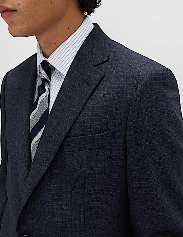 2 Piece Regular Fit Textured Stretch Suit - GR