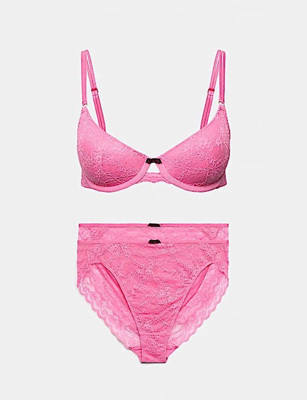Ida Lace Wired Scoop Demi Cup Bra Set (A-E) - US