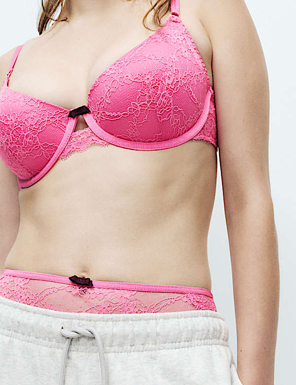 Ida Lace Wired Scoop Demi Cup Bra Set (A-E) - US