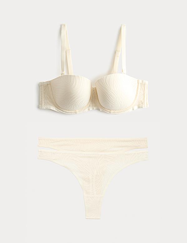 Body Lace Wired Strapless Bra Set A-E - CH