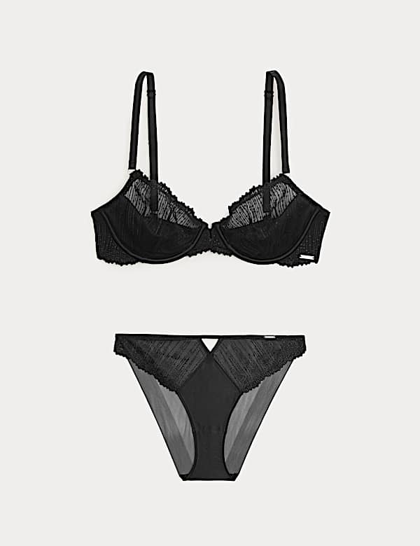 Florence Embroidery Quarter Cup Balcony Bra Set A-E - US