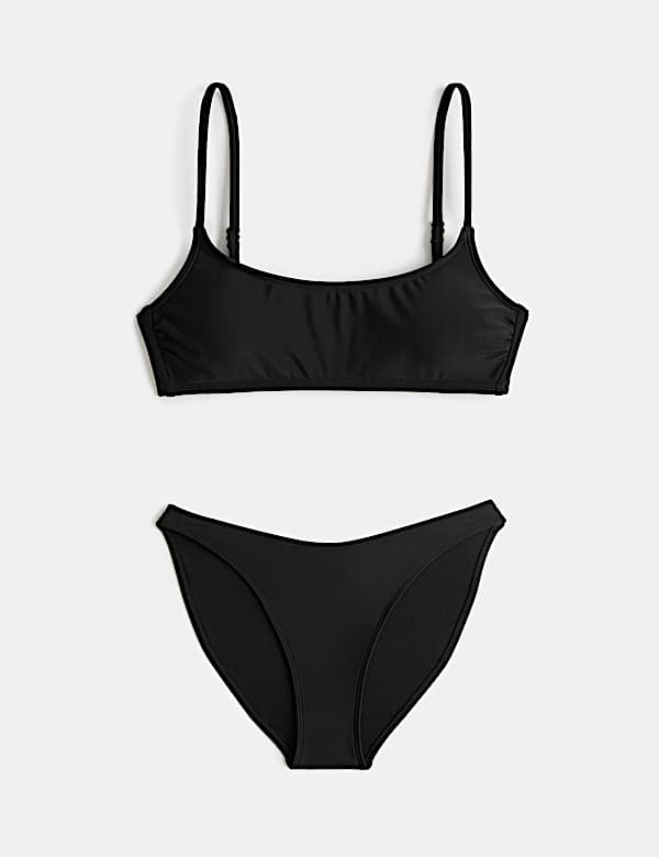 Padded Cropped Scoop Neck Bikini Set - NZ