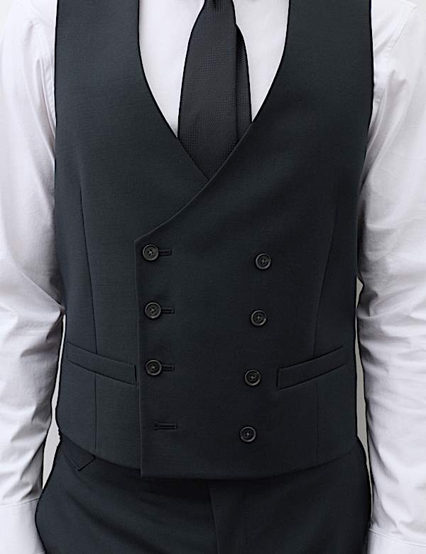 3 Piece Tailored Fit Wool Rich Suit - HR