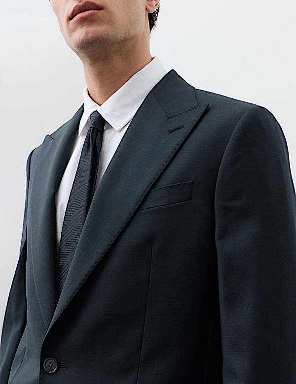 3 Piece Tailored Fit Wool Rich Suit - HR