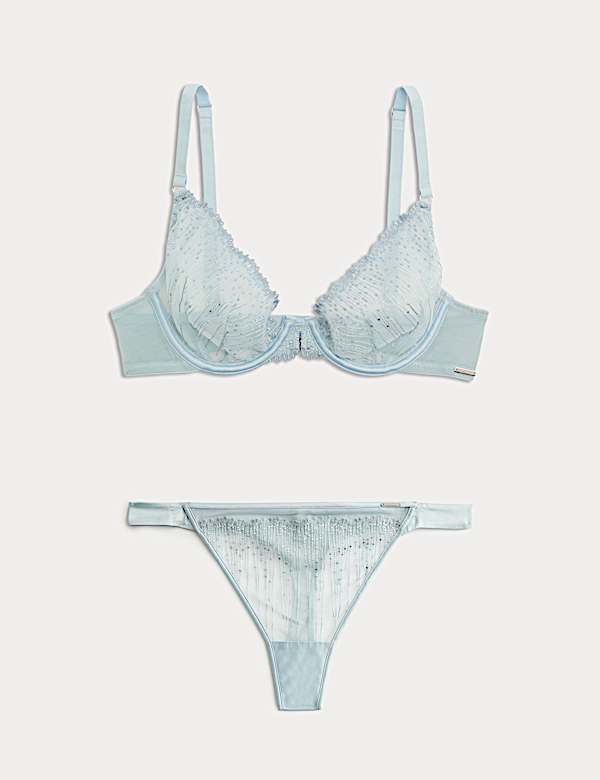 Florence Embroidery Wired Plunge Bra Set A-E - US