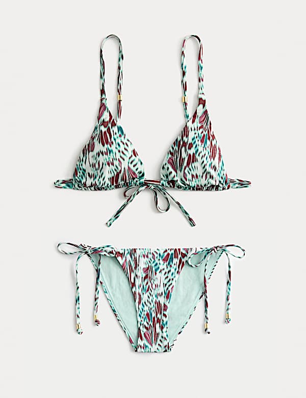 ביקיני משולשים בהדפס עם שוליים מעוצבים - IL