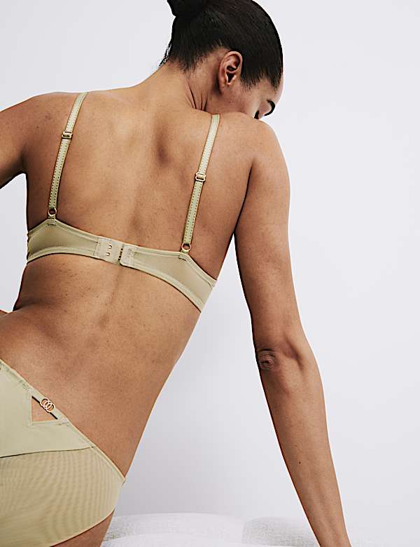 Ianthe Embroidery Wired Plunge Bra Set A-E - DK