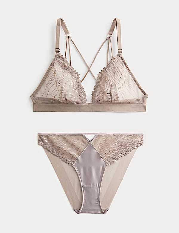 Florence Embroidery Non Wired Bralette Set A-E - DE
