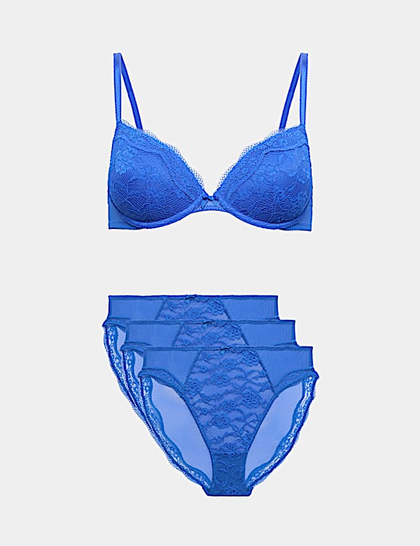 Jasmine Lace Wired Plunge Bra Set A-E - VN
