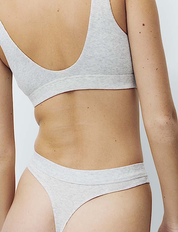 Juni Cotton Rib Non Wired Crop Top Set A-E - AT