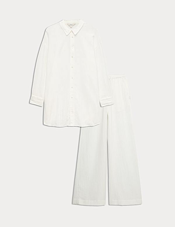 Crinkle Shirt & Trouser Set - CZ