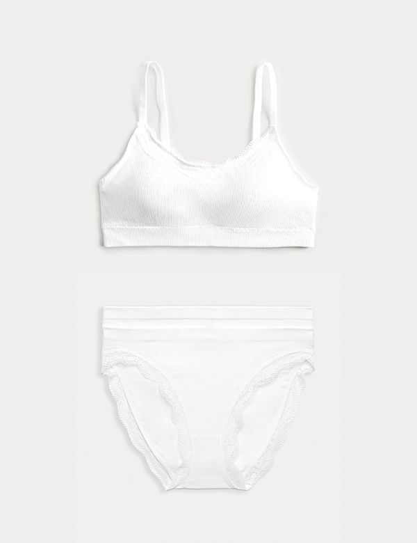 Jasmine Lace Non Wired Seamfree Crop Top Set - AU