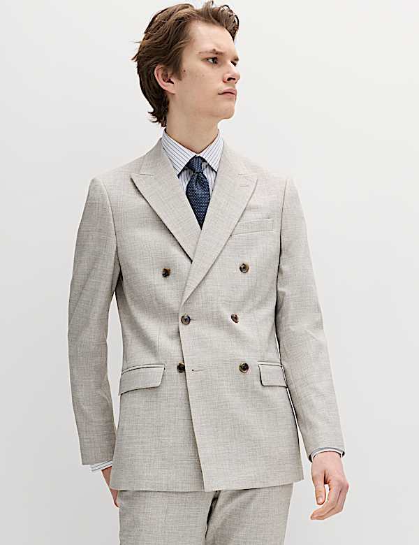 2 Piece Slim Fit Textured Twill Stretch Suit