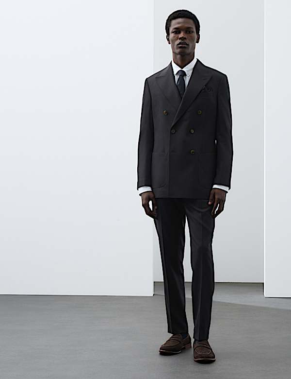 2 Piece Tailored Fit Wool Blend Suit - IL