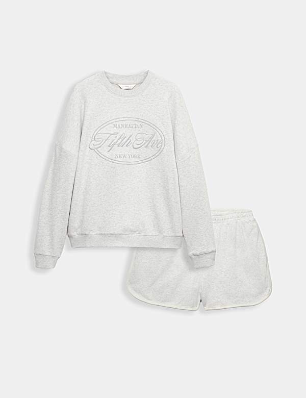 Set met zachte katoenrijke sweater met borduurwerk en broek - NL